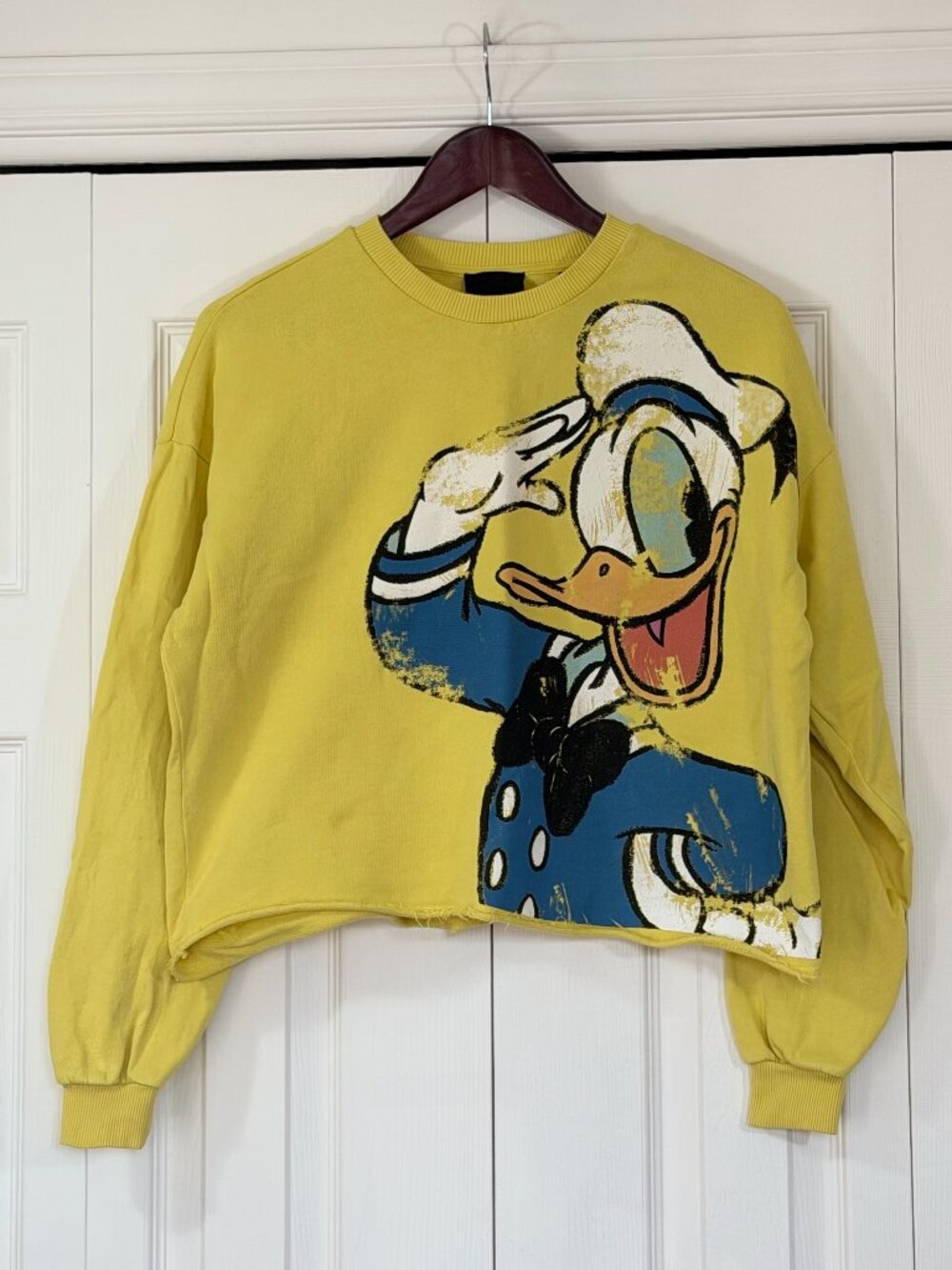 Desigual x Disney Donald Duck Yellow Crop Top Sweater